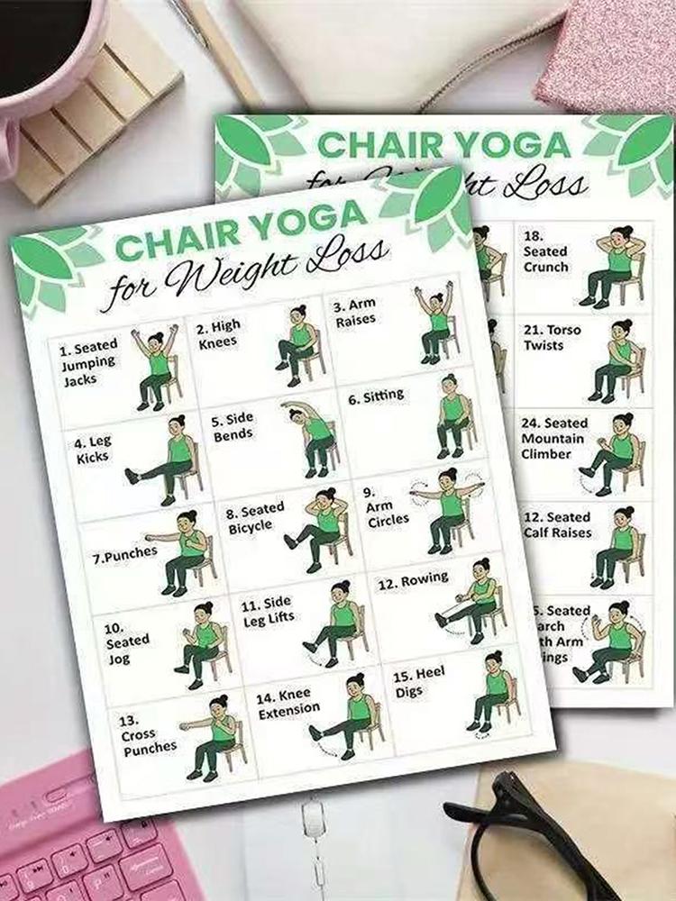 2 PCS Yoga Poster Home Exercis - đánh giá và giá Yoga Health & Fitness Center
