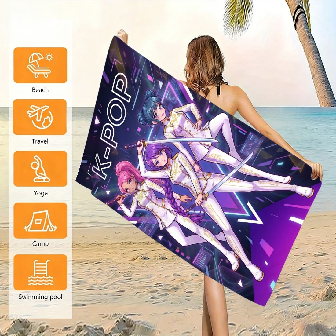 K-POP Style Beach Towel Girl G - đánh giá và giá Yoga Fitness Group