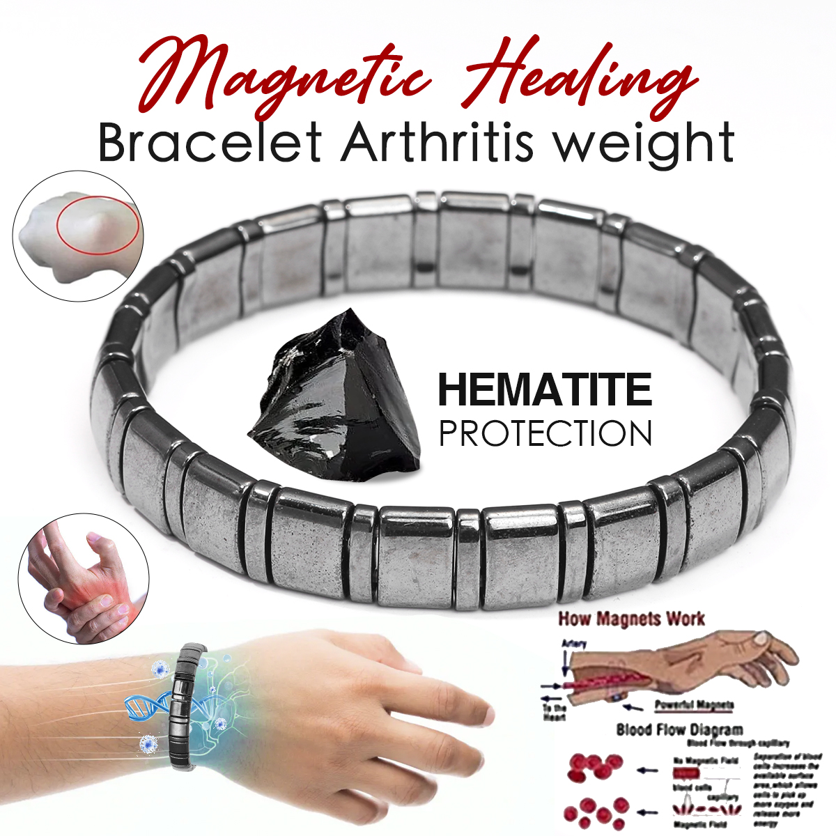 Energy Stone Hematite Bracelet - đánh giá và giá Yoga And Fitness Instructor